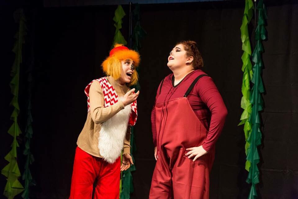 Costumed performers in an ACT children's production